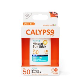Calypso Mineral Sun Stick, SPF50 Sun Protection with Zinc Oxide for Wet and Dry Skin, Hypoallergenic, PABA free, 15g