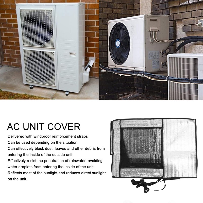 Silver AC Unit Cover Air Conditioner Unit Aluminum Foil Dustproof