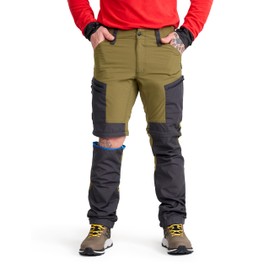RevolutionRace RVRC GP Pro Zip Off Pants for Men, Durable and Convertible Hiking Pants, Dark Olive, XXL