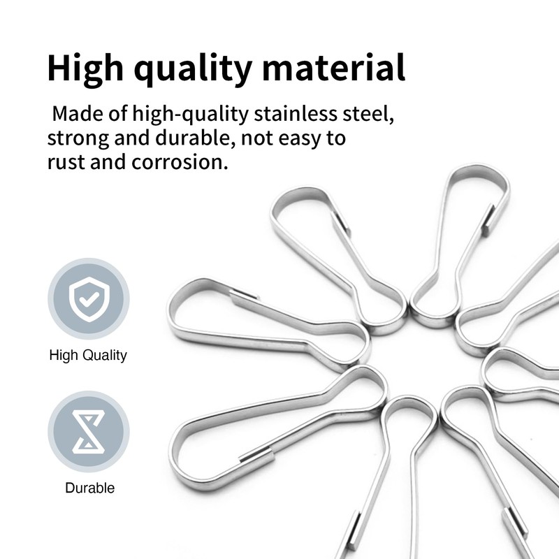 50 Pcs Flag Pole Clips,50mm Stainless Steel Flagpole Attachment,Lanyard Snap