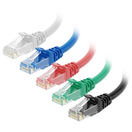 Cable Matters Cable Ethernet Cat6 sin enganche combinado de 5 colores (cable Cat6, cable Cat 6) 10 pies