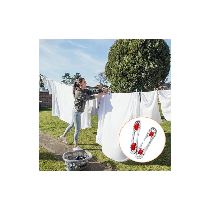 Heavy Duty Clothesline Pulley Kit - 2 Pack Tensioner Separator