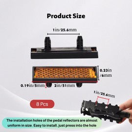 8 Stück Fahrrad Reflektoren für Pedale, Passive Sicherheitsreflektoren für Nachtfahrten, Kompatibel mit Standard Fahrradpedalen