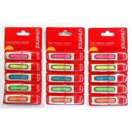 Universal 3 PACK Pop-Up Arrow Page Flags Marker Tab Bookmark 1/2" x 1-3/4" - 525 Count