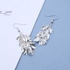 Jugielu Boho Olive Leaf Dangle Earrings Silver Leaves Earrings Cluster