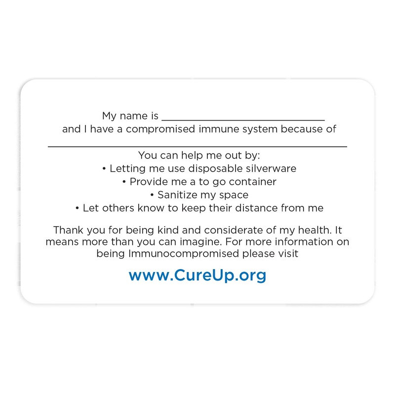 I Am Immunocompromised Assistance Card 5 pcs