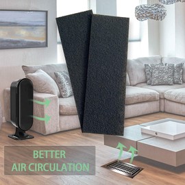 Carbon Filter 12 Pack 4" x 12" Activated Charcoal Air Vent Filters Premium Floor Pre-Filter Work in Indoor Home Purifier, Air Conditioner (12 Black)