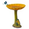 7.87" Outdoor Resin Bird Bath with Sunflower Base,Bird Feeder for