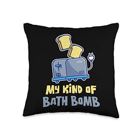 Bathroom Fixture Or Showering Lover My Kind Bomb Morning Bathtub Bathing Throw Pillow, 16x16, Multicolor