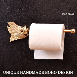 IndianShelf Premium Brass Swan Toilet Roll Holder Unique Bronze Bathroom Hardware Accessories Décor