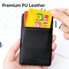 Teskyer Microfibre Leather ID Card Holder with Strap - Retractable
