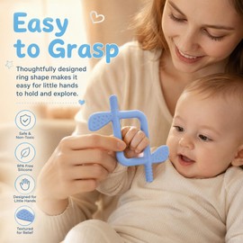 WALULAN Baby Teether Relief Stick Silicone Chew Toys for Babies 0-24 Months