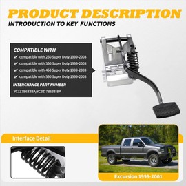 Jecoupoon Clutch Pedal Assembly Compatible with Super Duty F Series 250 350 450 550 1999 2000 2001 2002 2003 YC3Z7B633BA YC3Z-7B633-BA