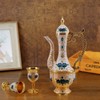 Turkish Coffee Cup and Tea Pot Set Including Teapot,Tea Tray,6