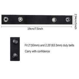 Kyrio Nylon Duty Belt Keeper with Double Press Studs for 2 and 2.25 Inch Safety Belt for Tactical Police Military Equipment Accessories