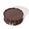 GOLDY&WENDY Oriental Home Decor Display Stand Round Wooden Lotus Shaped