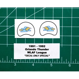 1991 - 1992 Orlando Thunder WLAF Football Gumball Helmets *DIECUT DECALS ONLY*