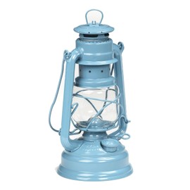 Feuerhand Outdoor Kerosene Fuel Lantern, German Made Weather Resistant Baby Special 276 Galvanized Hurricane Lamp for Camping or Patio, 10 Inches, Pastel Blue