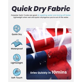 maamgic Mens Swim Trunks Quick Dry Swim Shorts with Mesh Lining Funny Swimwear Bathing Suits 7inch USA Flag X-Large