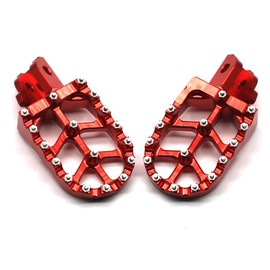 MZS Dirt Bike Foot Pegs, Motocross Footpeg MX Footrest Rest Accessories CNC Red Compatible with CRF125F 2014-2023 | CRF110F 2013-2023