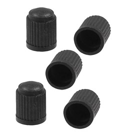 sourcing map 5 x Black Plastic Cylinder Design Tire Tyre Valve Caps for Car