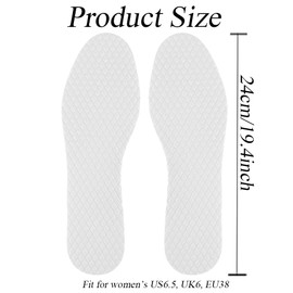 10Pairs Disposable Breathable Barefoot Shoe Insoles Paper Fiber Sweat Absorption Insoles Shoe Insert Pads for Walking Running (Women Lengh 24cm)