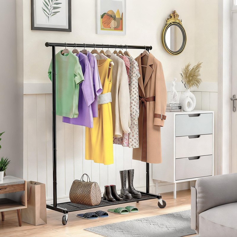 Ekisemio Clothes Rack for Hanging Clothes, 64.25 Inch Clothing Racks