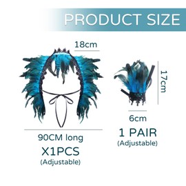 1 Feather Lace Shawl And 1 Pair Of Feather Wristbands, Dance Dressing Clothing, Ele Accessories, Retro Accessories, Women'S Clothing Accessories