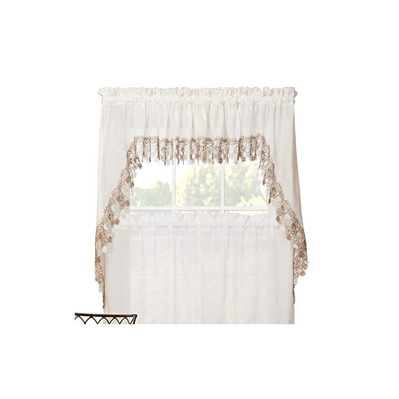 Renaissance Home Fashion Collections Etc Lillian Swag Pair with Macrame
