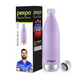 Pexpo Echo DLX Hot & Cold ISI Certified Flask | 1000ml | 33 oz Stainless Steel Water Bottle Orchid Purple| Office Bottle | Workout | Travelling | Home