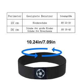 Mayoii Children's Shoelaces Fixing Tape - Pack of 6 Tear-Resistant Fixing Tape for Football Boots Against Loosening Bows, Known from Professional Football Camps, Black-6 Pack