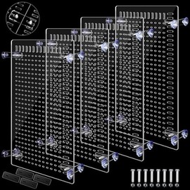 Nuanchu 4 Set Acrylic Fish Tank Divider 17 x 10'' Aquarium Divider Kit Splicable Flexibly Aquarium Divider with Suction Cups Accessories Splicing Board for 30/40/50/65/75/90/125/150 Gallon Tank