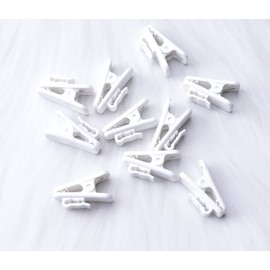 Sowaka 10 Pcs Clips for Earphone Wire 1 Inch Small Black Headphone Cable Shirt Clip Holder Keep Headset Microphone Cord in Place for Exercise Running Yoga Hiking Outdoor Activities (White)