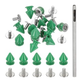 PATIKIL 12mm Studs for Clothing, 12 Sets Spikes for Clothes Studs and Spikes Leather Rivets Metal Cone Punk Spikes Screw Posts with Hole Puncher for Leather Jacket Fabric, Cyan
