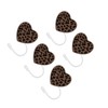 ROYALEAD 5pcs Straw Lid for Cups Heart-shaped Leopard Print Silicone