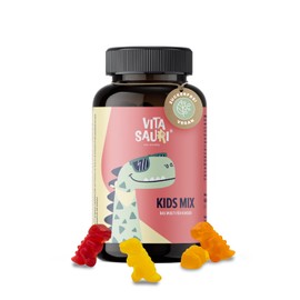 edubily nutrition® Vitasauri Kids Mix Vitamine für Kinder - Dino Fruchtgummis mit Vitaminen & Mineralien - zuckerfrei & lecker - hohe Bioverfügbarkeit - 60 Stück für 60 bzw 30 Tage