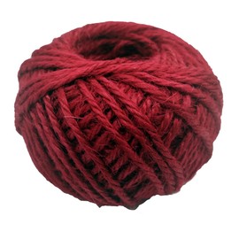 Jute Twine String,164 Feet 2mm 3 ply Burgundy Jute String, Assorted Color Hemp Natural Twine for DIY Crafts,Gift，Christmas Decoration,Embellishments(Burgundy)