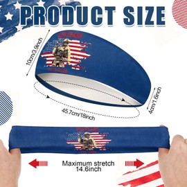 Jecery 24 Pcs 250th Anniversary Headband Bulk USA 4th of July Patriotic Sweatband 250 Anniversary Merchandise 1776-2026 Red White and Blue Independence Day Party Favor for Men Sport Running Team Gift