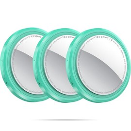QCOQ Air Tracker Tags-3 Pack Mint Cyan, Bluetooth Tracker Work with Apple Find My (iOS Only), Smart Tag with Protective Case/Keychain/Lanyard, Item Finder for Luggage/Key/Suitcase, Replaceable Battery