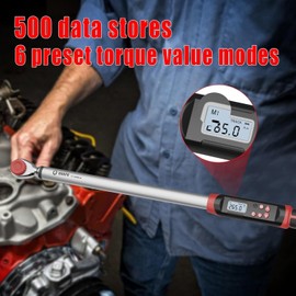 VANPO 1/2-Inch Drive Digital Torque Wrench(12.5-250.8 ft-lbs./17-340Nm), Accurate to ±2%, Electronic Torque Wrench Set with Buzzer & LED Indicator for Bike Moto Car