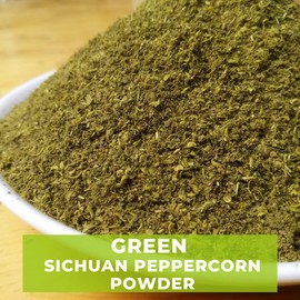 Premium Green Sichuan Peppercorn Powder Ground 1.08oz , An Extra Mouth-numbing Spice, Essential Ingredients for Green Sichuan Pepper Fish and Sichuan Peppercorn Chicken