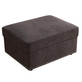 AYCP Flannel Modular Sectional Sofa Set, U/L Shape Convertible, Console with USB Charging Ports and Power sockets for Living Room/House/Bedroom/Office/Apartment (Brown, Ottoman), F599X