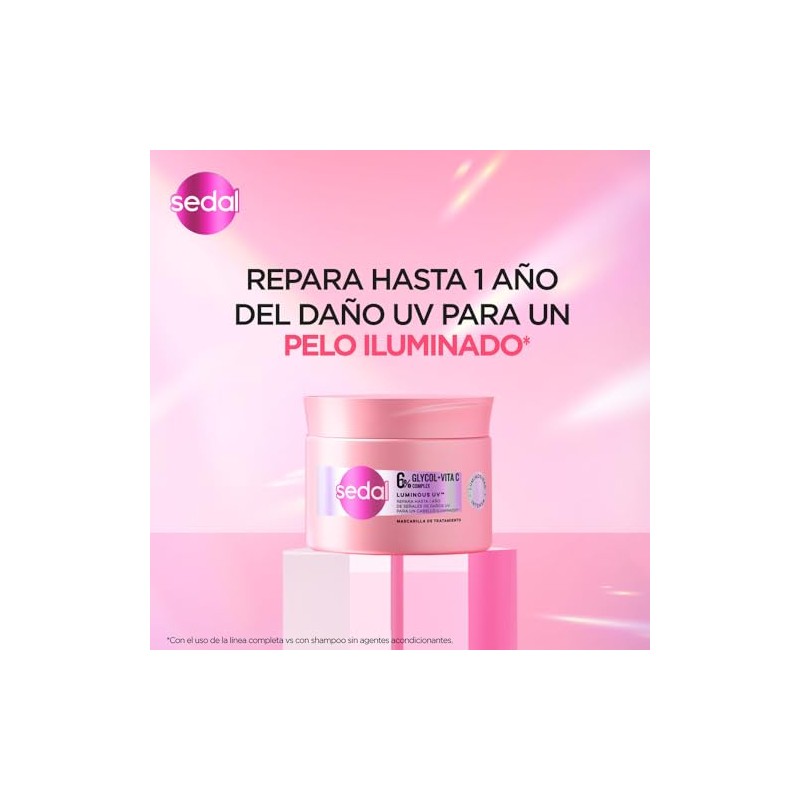 SEDAL Mascarilla para Cabello Luminous UV Luminosidad Intensa 300 mL