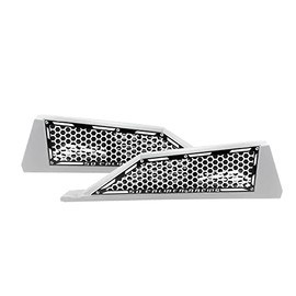 White Custom Vent Grille 2pc Set for Polaris RZR XP Turbo S Laser Cut Steel [5358A36]
