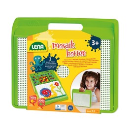 Lena 35615 Mosaic Plug-In Game, Medium, Blue, Yellow, Green, Red