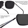 FONHCOO Square Polarized Sunglasses for Women Men Double Bridge Retro