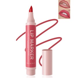Lip Marker Stain Pen-1Pcs Berry Pink Hydrating Lip Stain Marker, Longlasting Waterproof Smudgeproof lip tint stain Lip Color,Matte Lip Tint Marker Liquid Lip Liner Pencil, Precise Chisel Tip Smooth-01