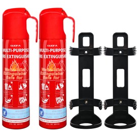 Fire Extinguishers with Mount, 2 Pack Versatile Fire Extinguishers Suitable for A, B, C, K Fire Types, Compact Water-Based Extinguisher for Home Vehicle Boat Kitchen Car Marine