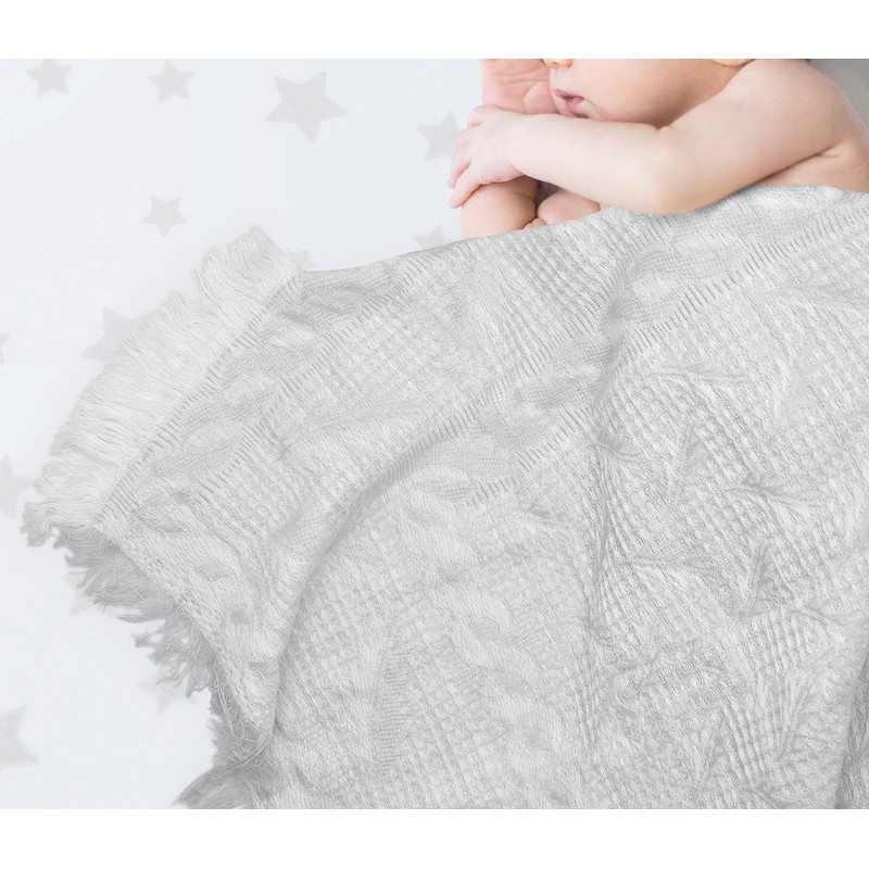 Large Baby Snuggle 120x120cm Shawl Blanket - Grey