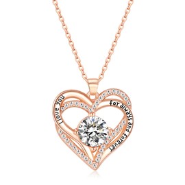 Kruckel April Crystal Necklace - Gold Plated Heart Encased Birthstone Pendant, Jewelry for Women Lightweight Easy - Wear Fashion Minimalist Design Accesory acked with Durable Jewelry Box